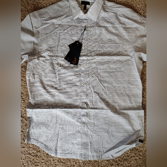 Good Man Brand Gray Short Sleeve Button Down Shirt NWT - Picture 6 of 6